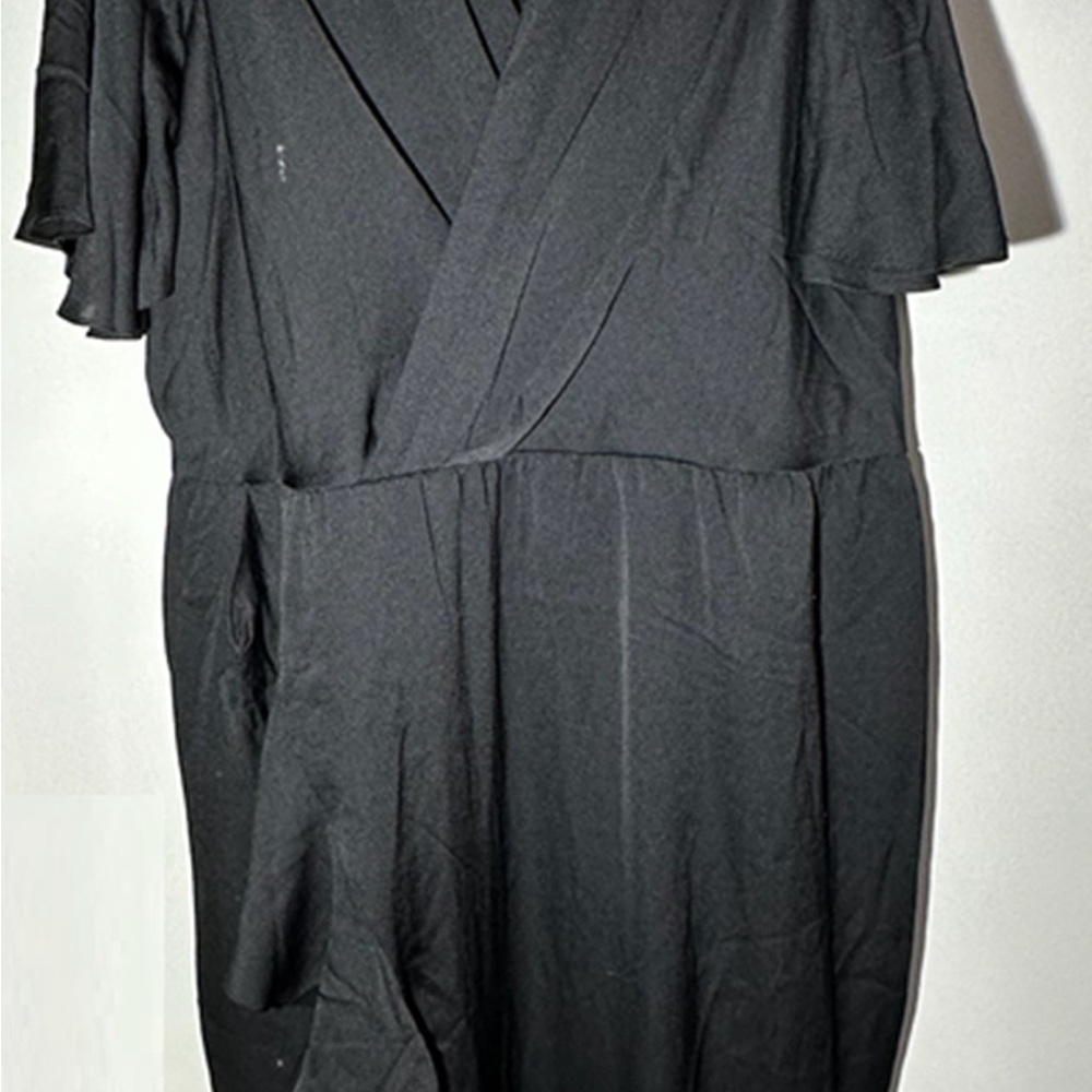 City Chic Black Ruffle Wrap Midi Dress - Picture 5 of 6